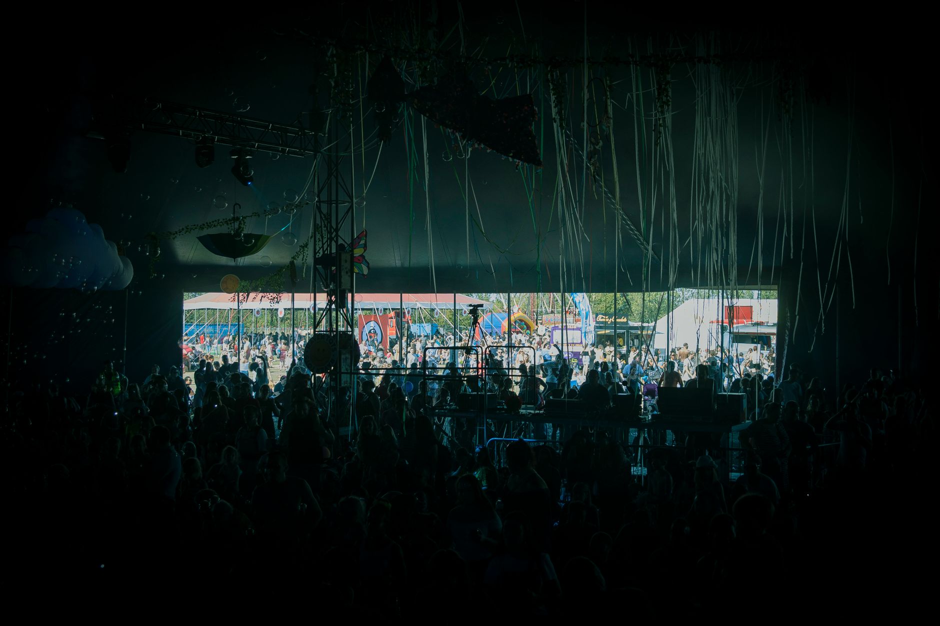 Image illustrating: Festivalgoers entering Rock Werchter security gates near Leuven (editorial)